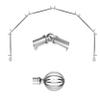 A&F Rod Dcor - Wire Ball 13/16" 6-Sided Bay Window Curtain Rod 28-48 inch (each side) - Satin Nickel view 1