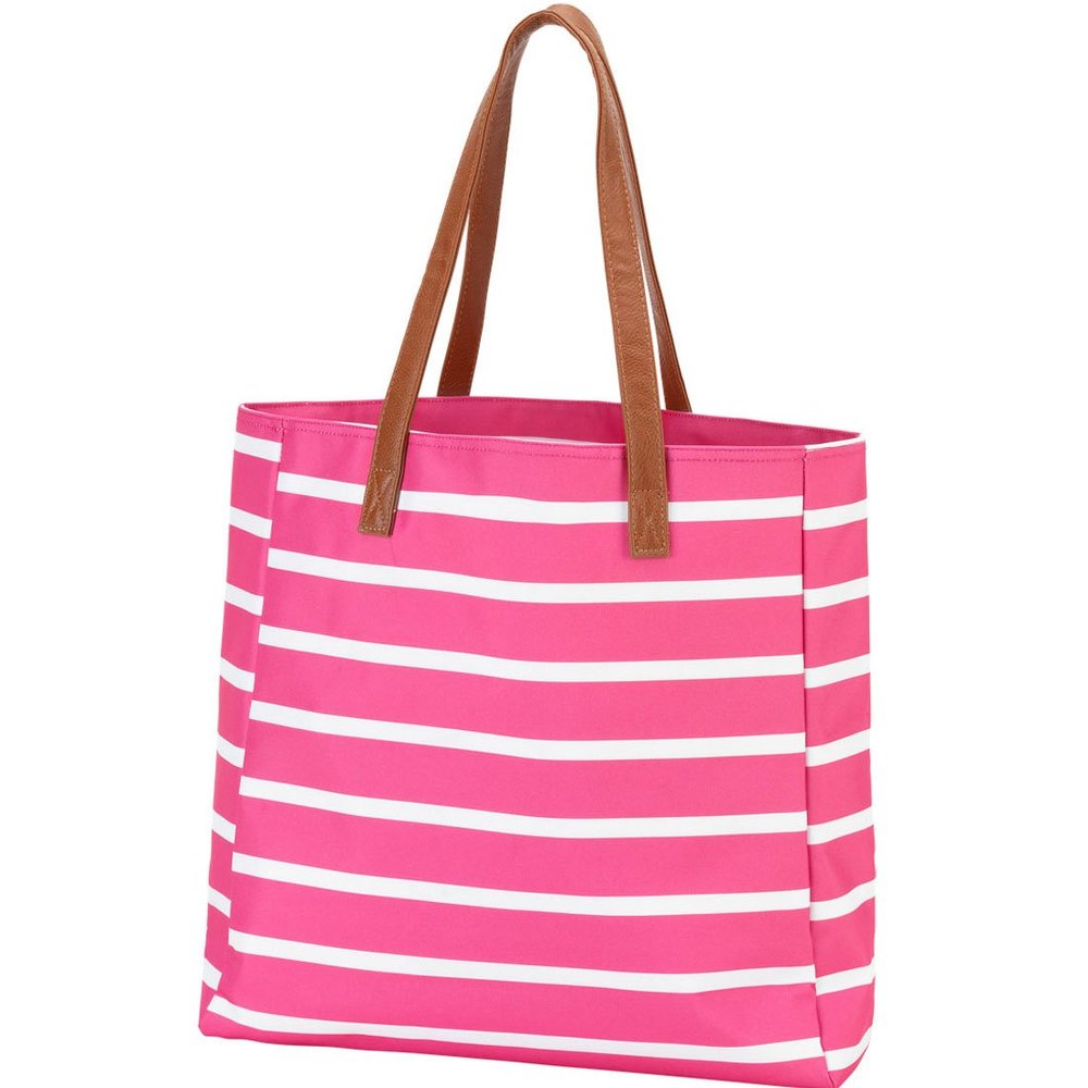 Wholesale Boutique Hot Pink Stripe Tote