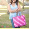 Wholesale Boutique Hot Pink Stripe Tote view 2