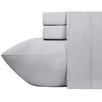ARlinen Cot Size (42"X80") Sheets Set 4-Piece, Light Grey Solid 100% Egyption Cotton - 8 Inches Deep Pocket, Soft & Breathable Hotel Quality Bed Sheets