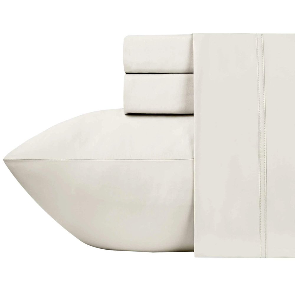 ARlinen King (78"X80") Sheets Set 4-Piece, Ivory Solid 100% Egyption Cotton - 15 Inches Deep Pocket, Soft & Breathable Hotel Quality Bed Sheets