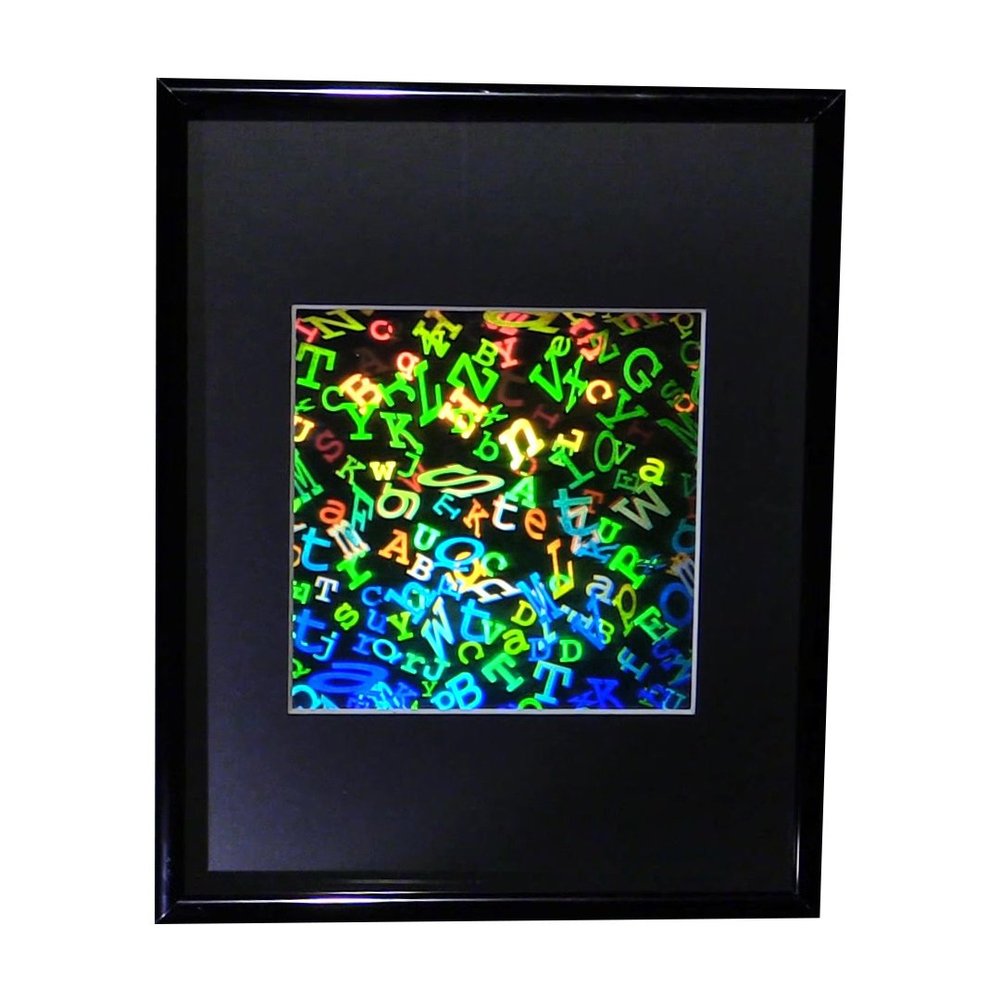 3D Letters Hologram Picture (Framed), Collectible Embossed Type Film