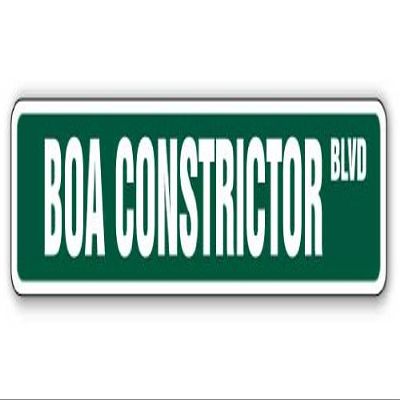 BOA Constrictor Street Sign Novelty Reptile Snake Lover Animal | Indoor/Outdoor | 30" Wide