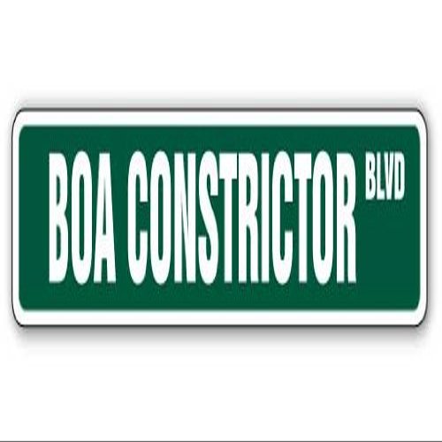 BOA Constrictor Street Sign Novelty Reptile Snake Lover Animal | Indoor/Outdoor | 30" Wide