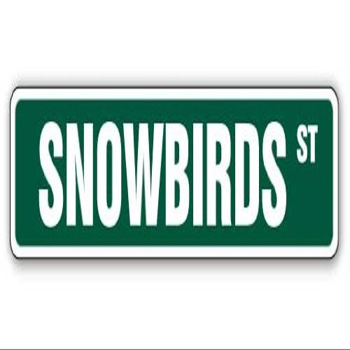 SNOWBIRDS Street Sign Florida Retired Snow Birds Northerners | Indoor/Outdoor | 36" Wide