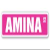 Amina Street Sign Childrens Name Room Sign | Indoor/Outdoor | 24" Wide view 1