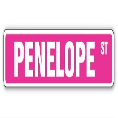 Penelope Street Sign Childrens Name Room Sign | Indoor/Outdoor | 36" Wide