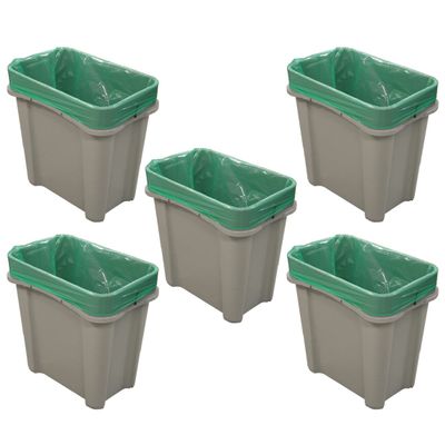 Glasdon Pack of 5 Eco Nexus 16G Recycling Bins  Gray  16-Gallon (Variety Decal Pack)