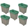 Glasdon Pack of 5 Eco Nexus 16G Recycling Bins  Gray  16-Gallon (Variety Decal Pack) view 1