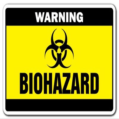 Biohazard Warning Sign Danger Signs Toxic Symbol bio Radiation Medical Waste | Indoor/Outdoor | 20" Tall