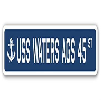USS Waters AGS 45 Street Sign us Navy Ship Veteran Sailor Gift