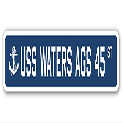 USS Waters AGS 45 Street Sign us Navy Ship Veteran Sailor Gift