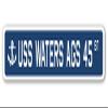 USS Waters AGS 45 Street Sign us Navy Ship Veteran Sailor Gift view 1