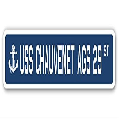 USS CHAUVENET AGS 29 Street Sign us Navy Ship Veteran Sailor Gift