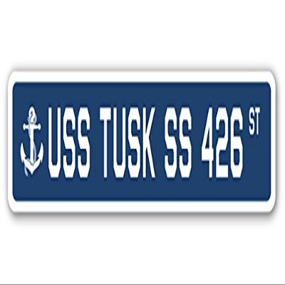 USS TUSK SS 426 Street Sign us Navy Ship Veteran Sailor Gift