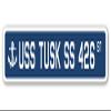 USS TUSK SS 426 Street Sign us Navy Ship Veteran Sailor Gift view 1