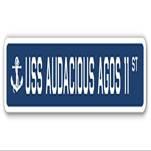 USS Audacious AGOS 11 Street Sign us Navy Ship Veteran Sailor Gift