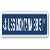 USS Montana BB 51 Street Sign us Navy Ship Veteran Sailor Gift view 1