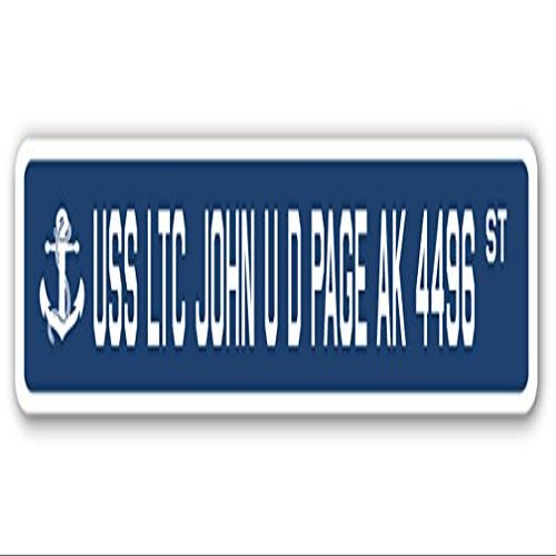 USS LTC John U D Page AK 4496 Street Sign us Navy Ship Veteran Sailor Gift