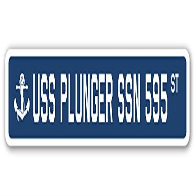 USS Plunger SSN 595 Street Sign us Navy Ship Veteran Sailor Gift