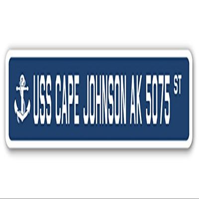 USS Cape Johnson AK 5075 Street Sign us Navy Ship Veteran Sailor Gift