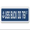 USS Buck DD 761 Street Sign us Navy Ship Veteran Sailor Gift view 1
