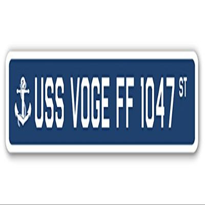 USS VOGE FF 1047 Street Sign us Navy Ship Veteran Sailor Gift