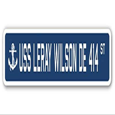 USS LERAY Wilson DE 414 Street Sign us Navy Ship Veteran Sailor Gift