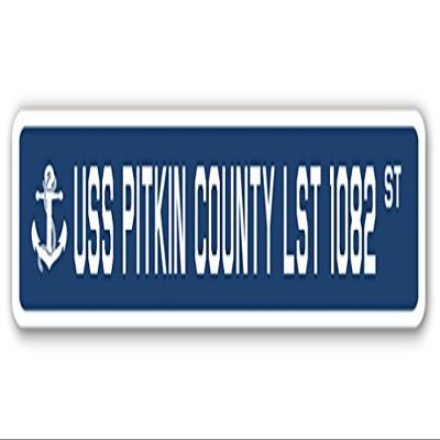 USS Pitkin County LST 1082 Street Sign us Navy Ship Veteran Sailor Gift