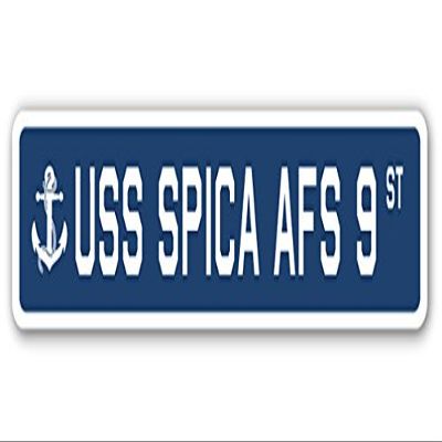 USS Spica AFS 9 Street Sign us Navy Ship Veteran Sailor Gift