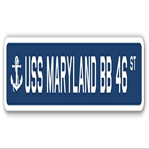 USS Maryland BB 46 Street Sign us Navy Ship Veteran Sailor Gift