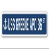 USS Greene APD 36 Street Sign us Navy Ship Veteran Sailor Gift view 1