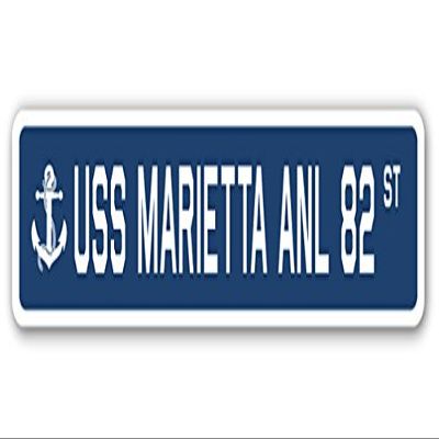 USS Marietta ANL 82 Street Sign us Navy Ship Veteran Sailor Gift