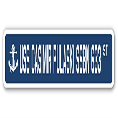 USS Casimir Pulaski SSBN 633 Street Sign us Navy Ship Veteran Sailor Gift
