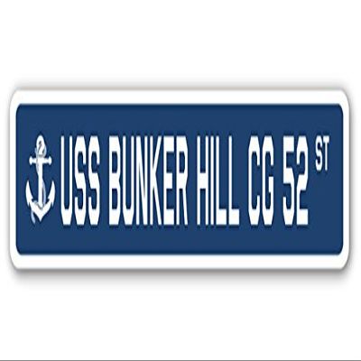 USS Bunker Hill CG 52 Street Sign us Navy Ship Veteran Sailor Gift