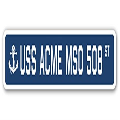 USS Acme MSO 508 Street Sign us Navy Ship Veteran Sailor Gift