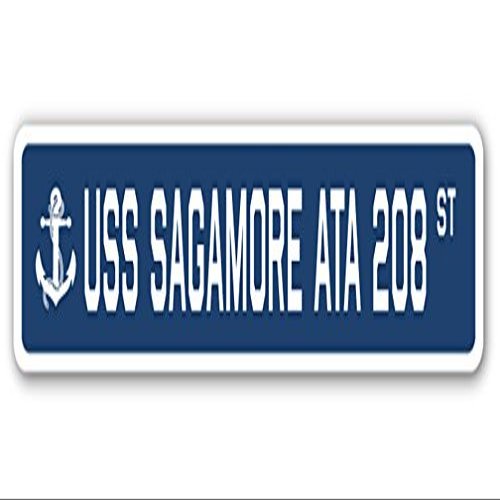 USS Sagamore ATA 208 Street Sign us Navy Ship Veteran Sailor Gift