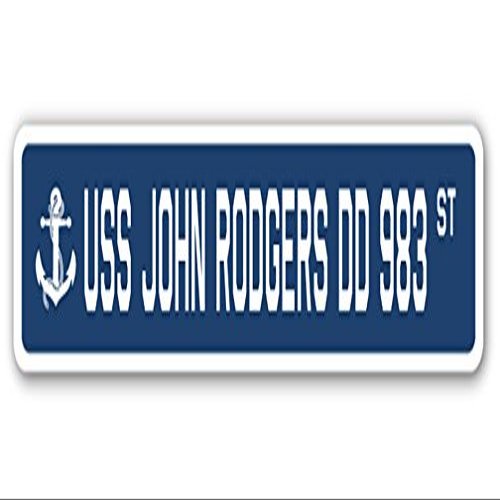 USS John Rodgers DD 983 Street Sign us Navy Ship Veteran Sailor Gift