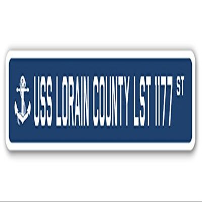 USS Lorain County LST 1177 Street Sign us Navy Ship Veteran Sailor Gift