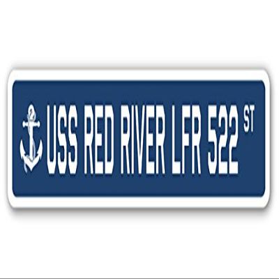 USS RED River LFR 522 Street Sign us Navy Ship Veteran Sailor Gift