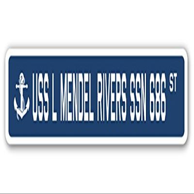 USS L Mendel Rivers SSN 686 Street Sign us Navy Ship Veteran Sailor Gift
