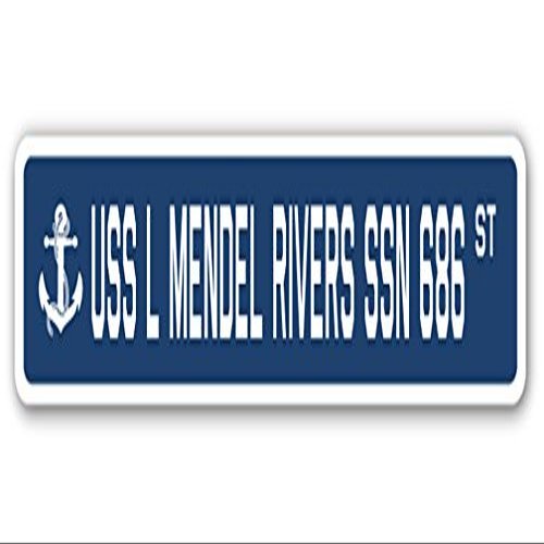 USS L Mendel Rivers SSN 686 Street Sign us Navy Ship Veteran Sailor Gift
