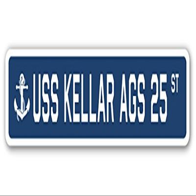USS Kellar AGS 25 Street Sign us Navy Ship Veteran Sailor Gift