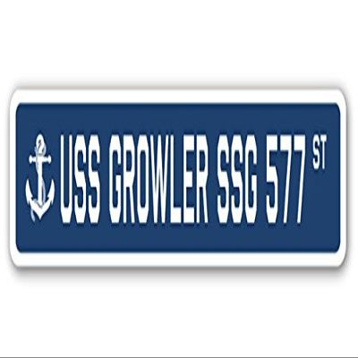 USS Growler SSG 577 Street Sign us Navy Ship Veteran Sailor Gift
