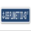 USS Plunkett DD 431 Street Sign us Navy Ship Veteran Sailor Gift view 1