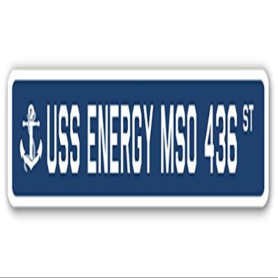 USS Energy MSO 436 Street Sign us Navy Ship Veteran Sailor Gift