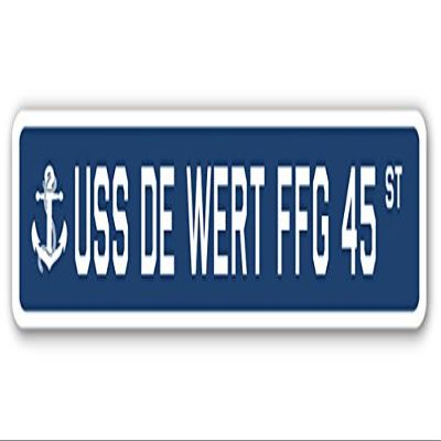 USS DE Wert FFG 45 Street Sign us Navy Ship Veteran Sailor Gift