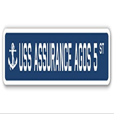USS Assurance AGOS 5 Street Sign us Navy Ship Veteran Sailor Gift