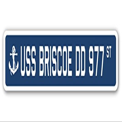 USS Briscoe DD 977 Street Sign us Navy Ship Veteran Sailor Gift