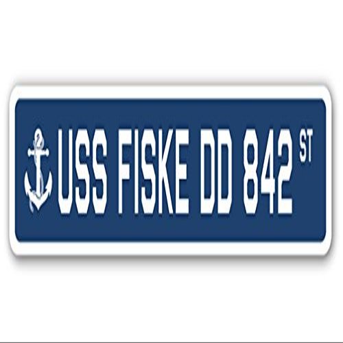 USS FISKE DD 842 Street Sign us Navy Ship Veteran Sailor Gift